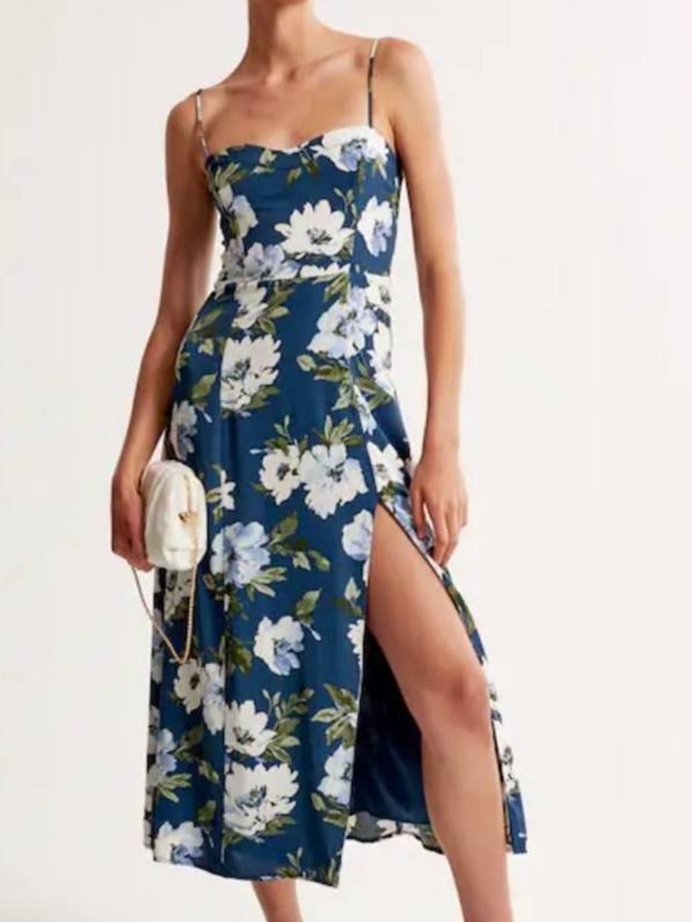 A&F Camille Midi Dress in Blue Floral